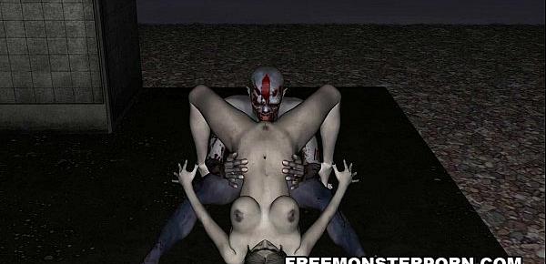  Foxy 3D cartoon zombie babe gets licked and fucked